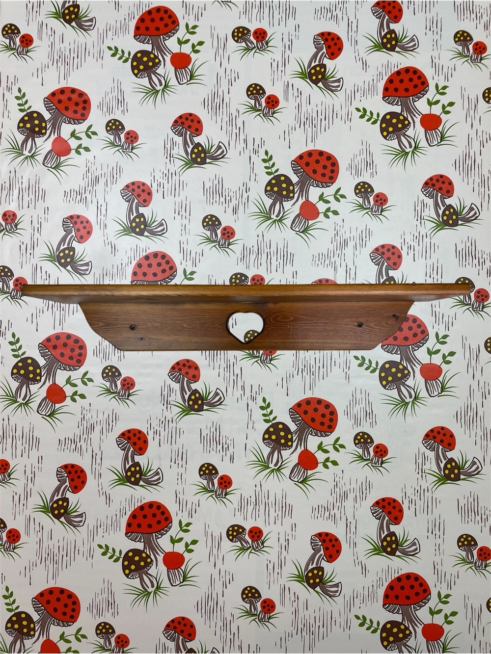 Vintage Wood Heart Shelf Wall Hanging Trinket Display